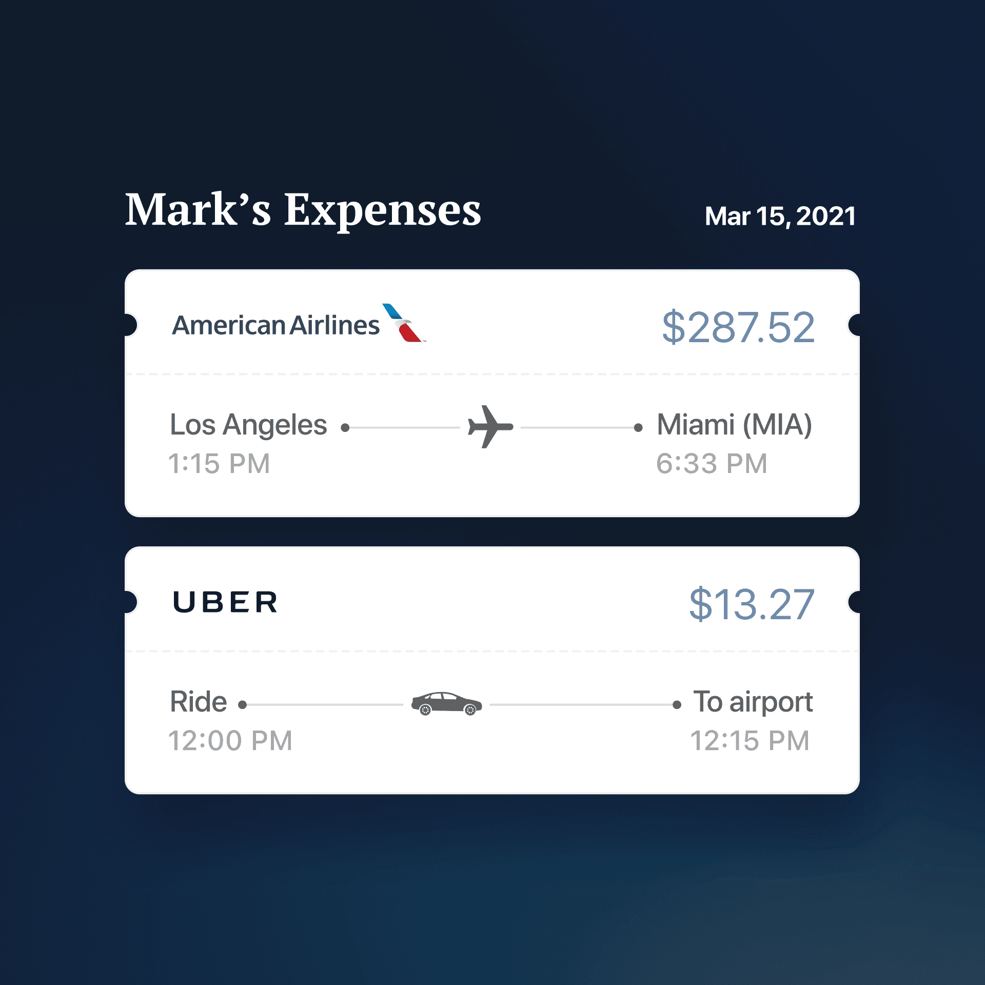 McKinsey Expenses cards image