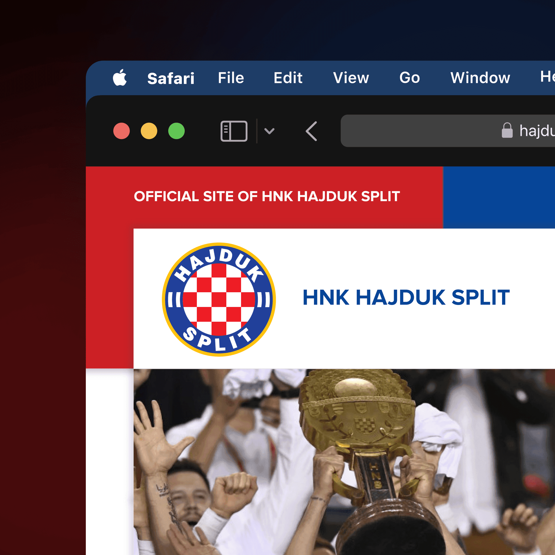 Hajduk website header screen