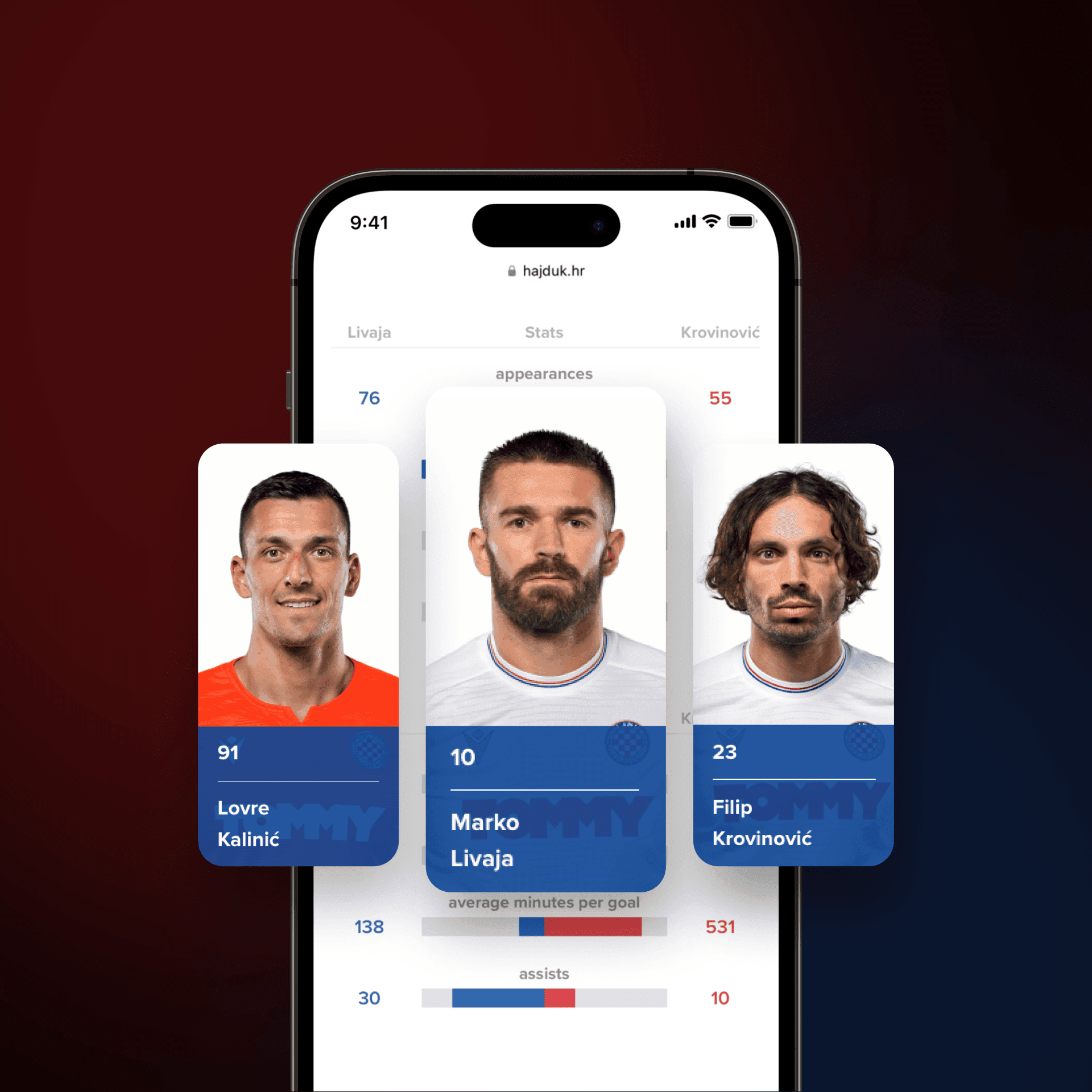 Hajduk three players image